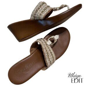 Beaded Italian Leather Sandals